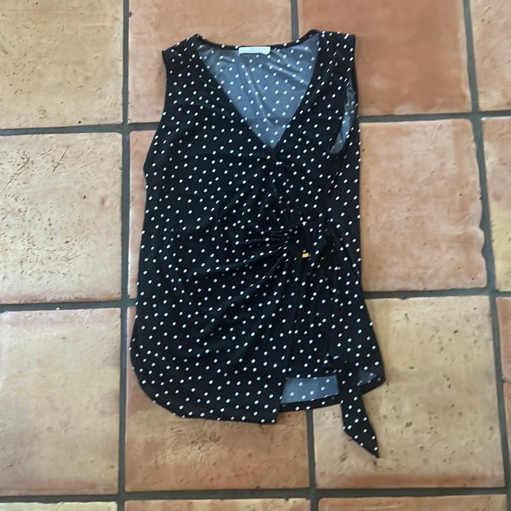 Black and white polka dot tank